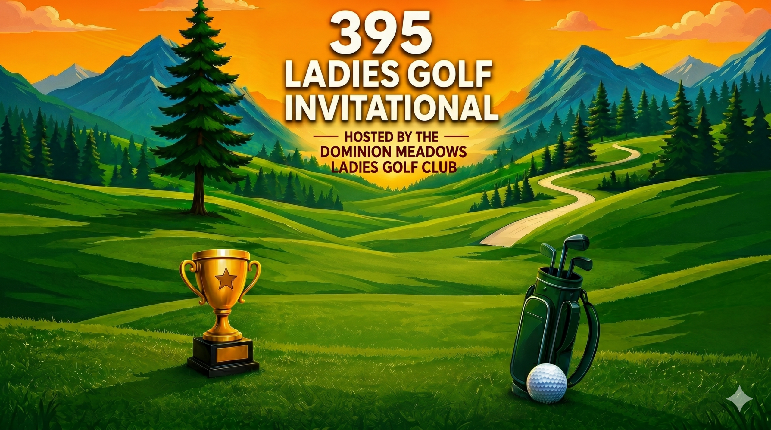 395 ladies golf invitational, trophy, golf clubs, golf course